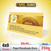 CARTÃO DE VISITA TEXTURA METALIZADO OURO OU PRATA